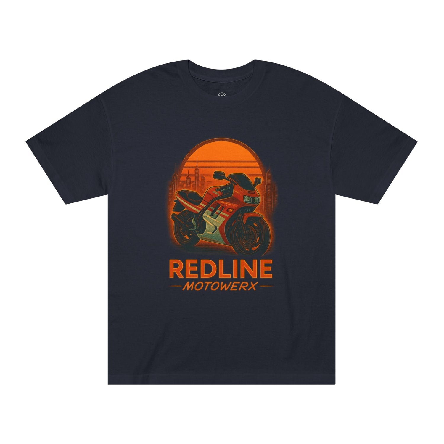 Redline Motowerx motorcycle T-shirt with bold graphic design — premium biker streetwear for riders and racers.