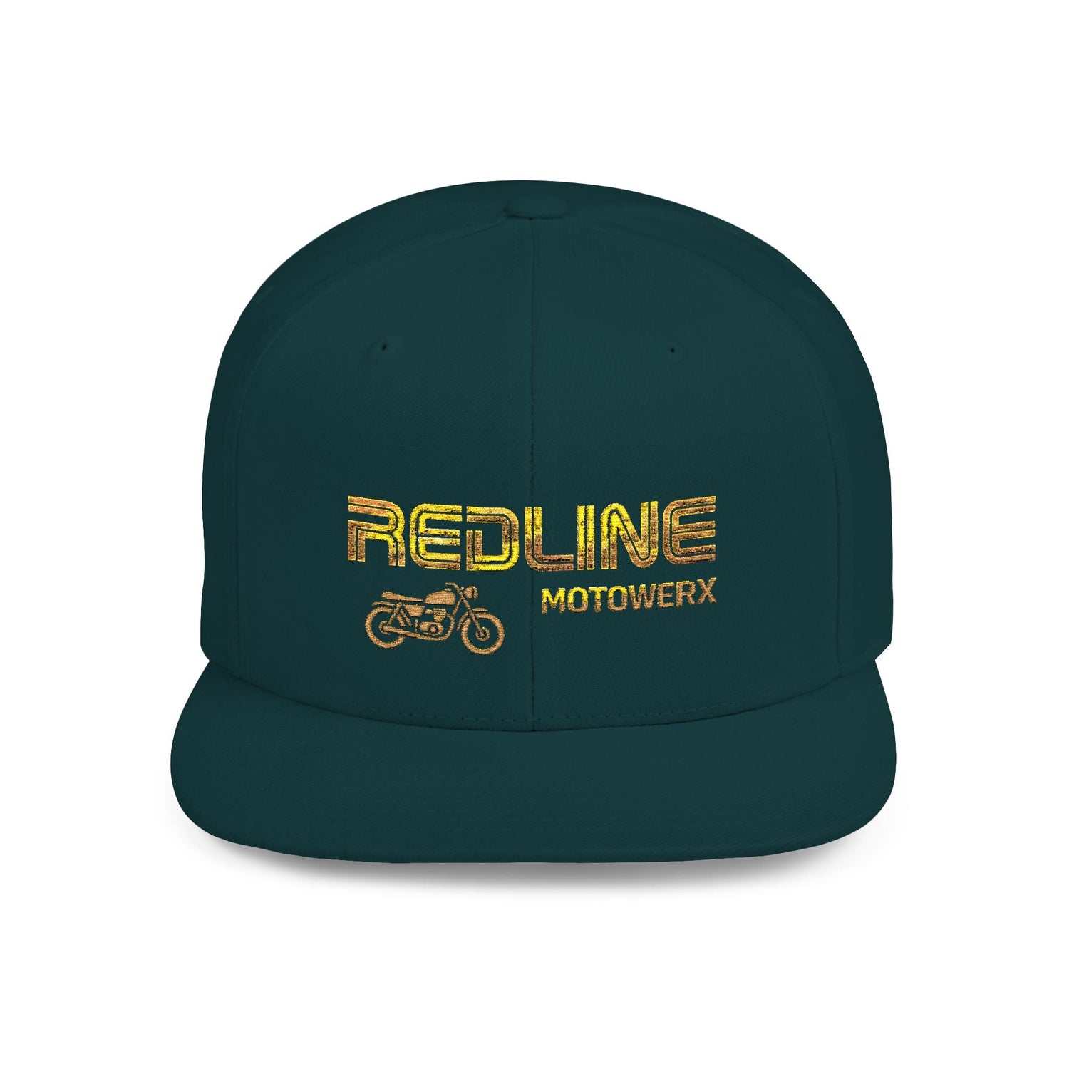 Low-profile Redline Motowerx cap, durable embroidered design for racing culture and garage nights.